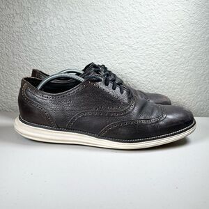 Cole Haan Mens 12 Original Grand Fashion Sneakers Brown Leather Lace Up Wingtip